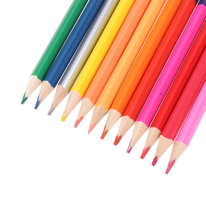 12Pcs 17.5cm Rainbow Pencil Two-color Core Pencil Stationery Graffiti Drawing Painting Tool Office School Supplies