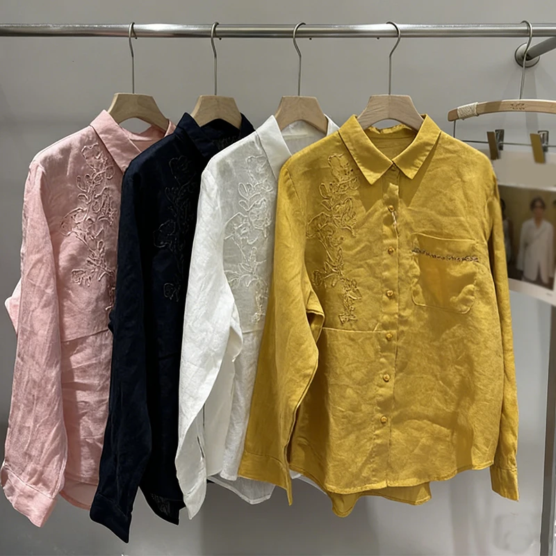 Masss Wasss 2026 Vintage Classic Floral Shirts Womens Summer Fashion Leisure Elegant Tops Ladies Japanese Design Loose Blouses
