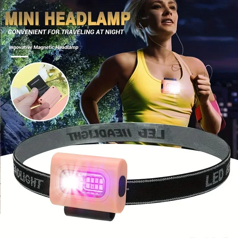 Portable Sports Lighting Strong Magnetic Chest Light Outdoor LED Silicone Night Running Light Head Light Detachable Flashlight