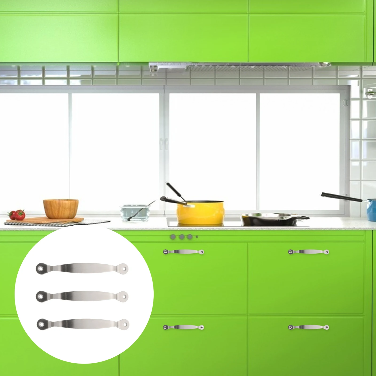 

3pcs 1 Set Stainless Steel Cutting Board Handles Chopping Board Handles Durable Thick Countersunk Screw Design Kitchen Home