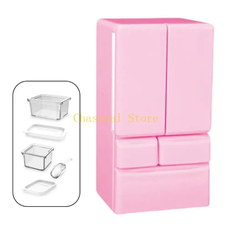 Kulkas Miniatur Ramah Anak E7CE untuk Game Roleplaying Dollhouses Display Accessory