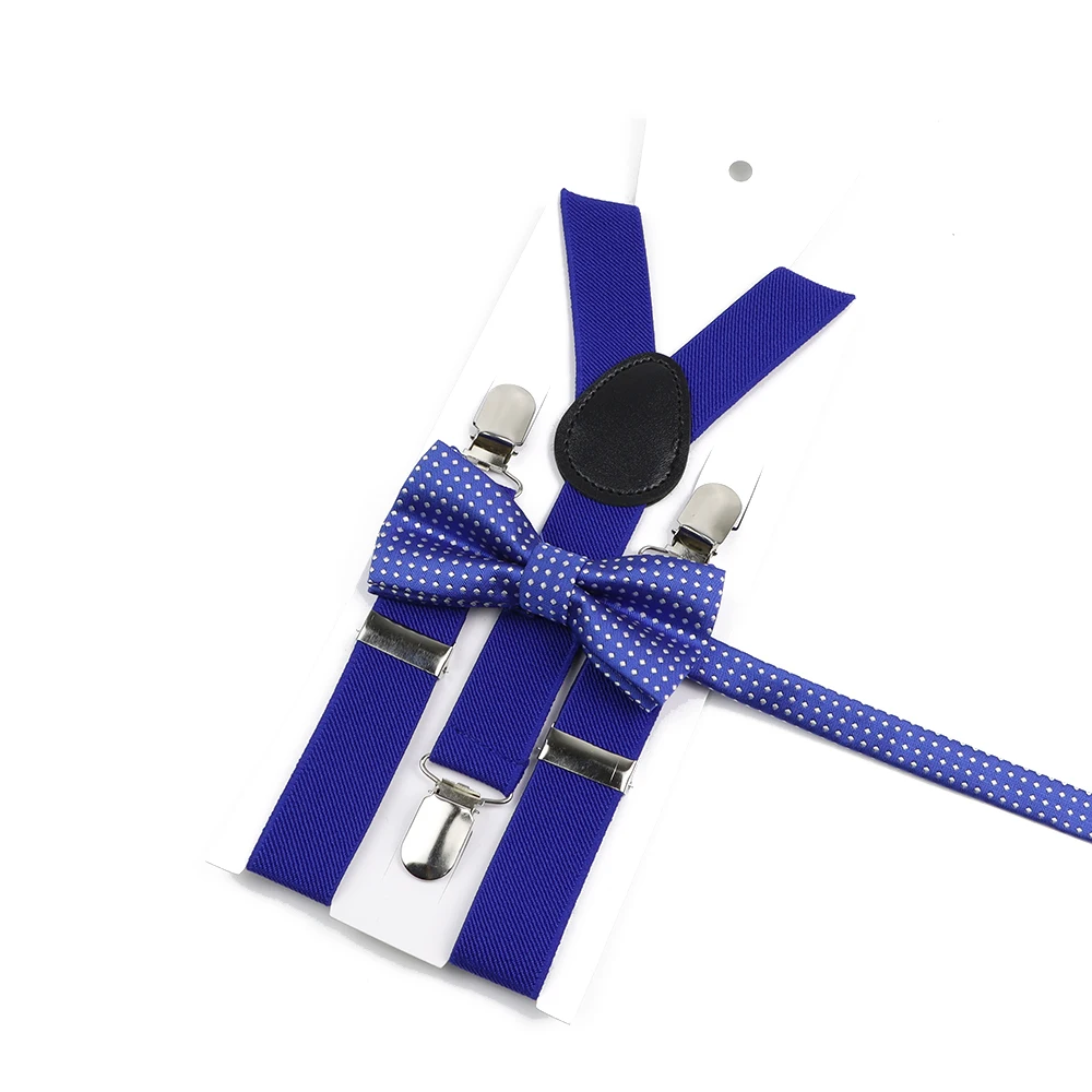 Men's Kids Solid Color Suspender Bowtie Set