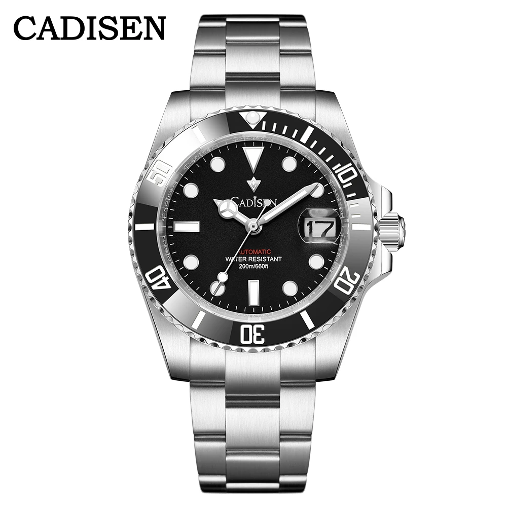 CADISEN New Men Automatic Mechanical Watches NH35A Movement Stainless Steel Sapphire Glass Waterproof Men Watches Reloj Hombre