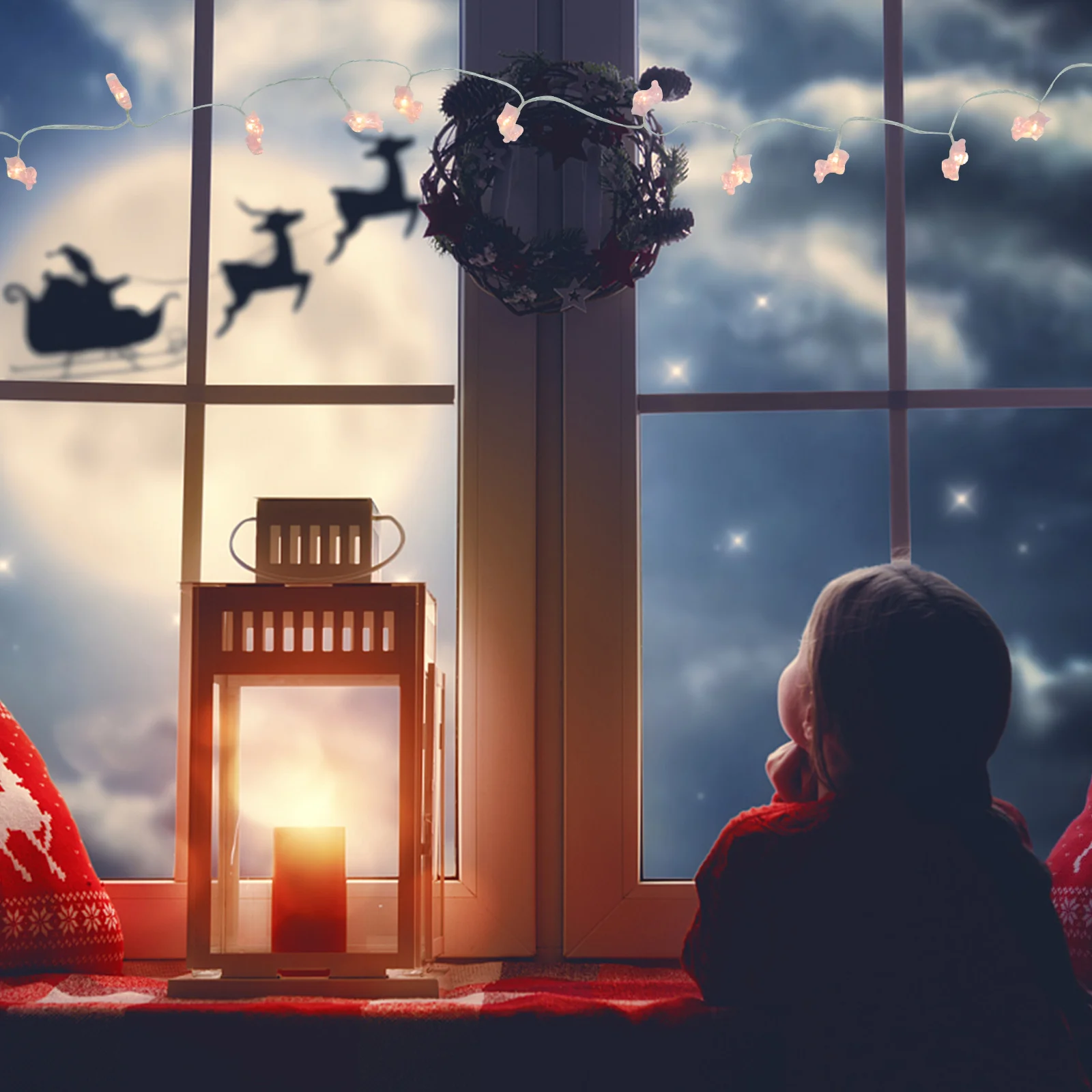 Lampki LED Jednorożec 20 LED Różowe Lampki Fairy LED do Sypialni Ogród Dekoracja Ogrodowa na Imprezę Ciepła Biel Ślizgacze