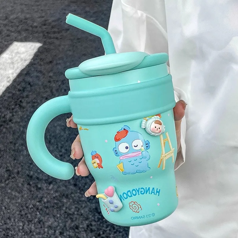 Sanrio Hello Kitty Large Capacity Tumbler, New Stylish Insulated Water Cup with Straw for Women