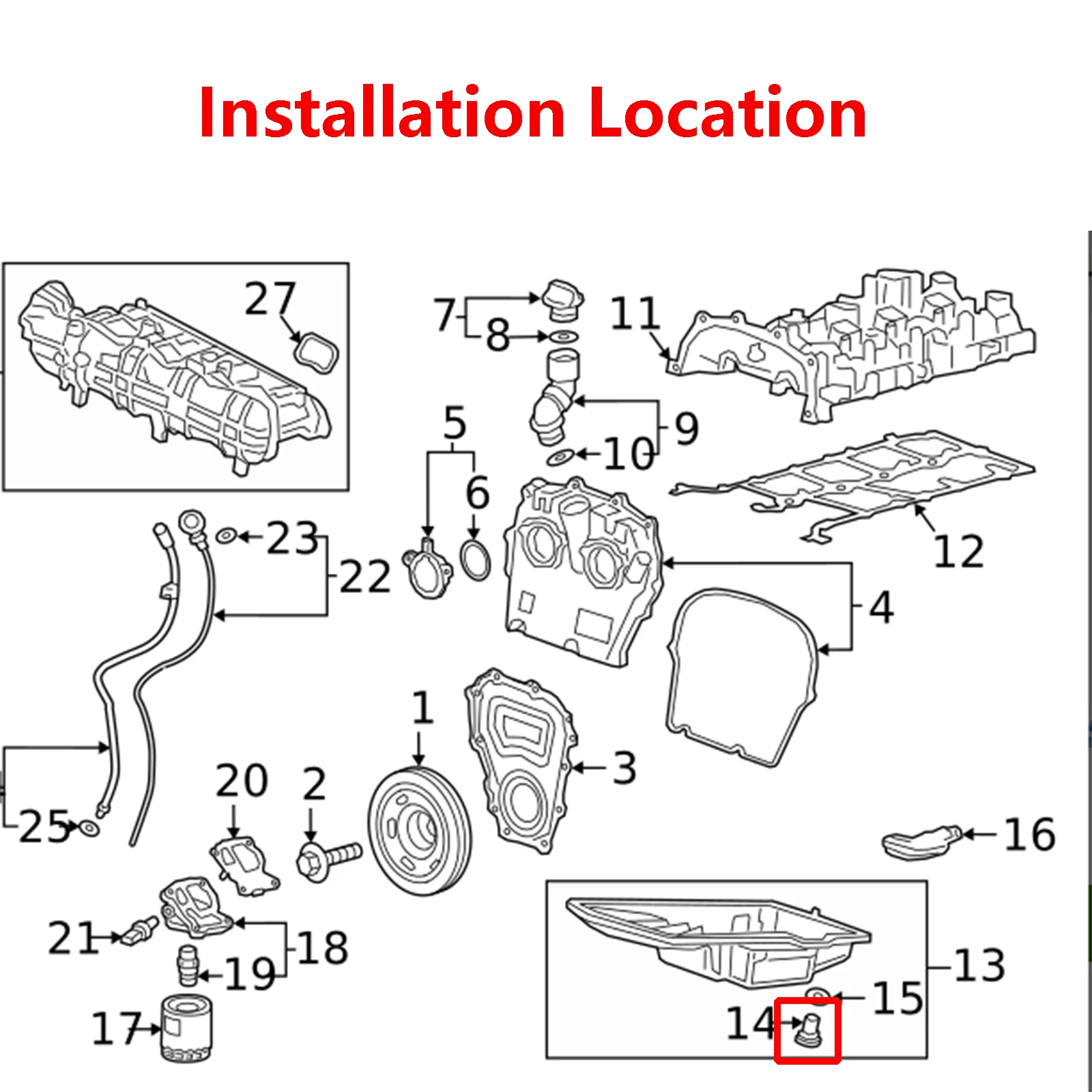 1Pcs Engine Oil Sump Screw Plug Drain For GMC Acadia Sierra 1500 Plastic Easy Installation Car Accessories 12713651 55501526