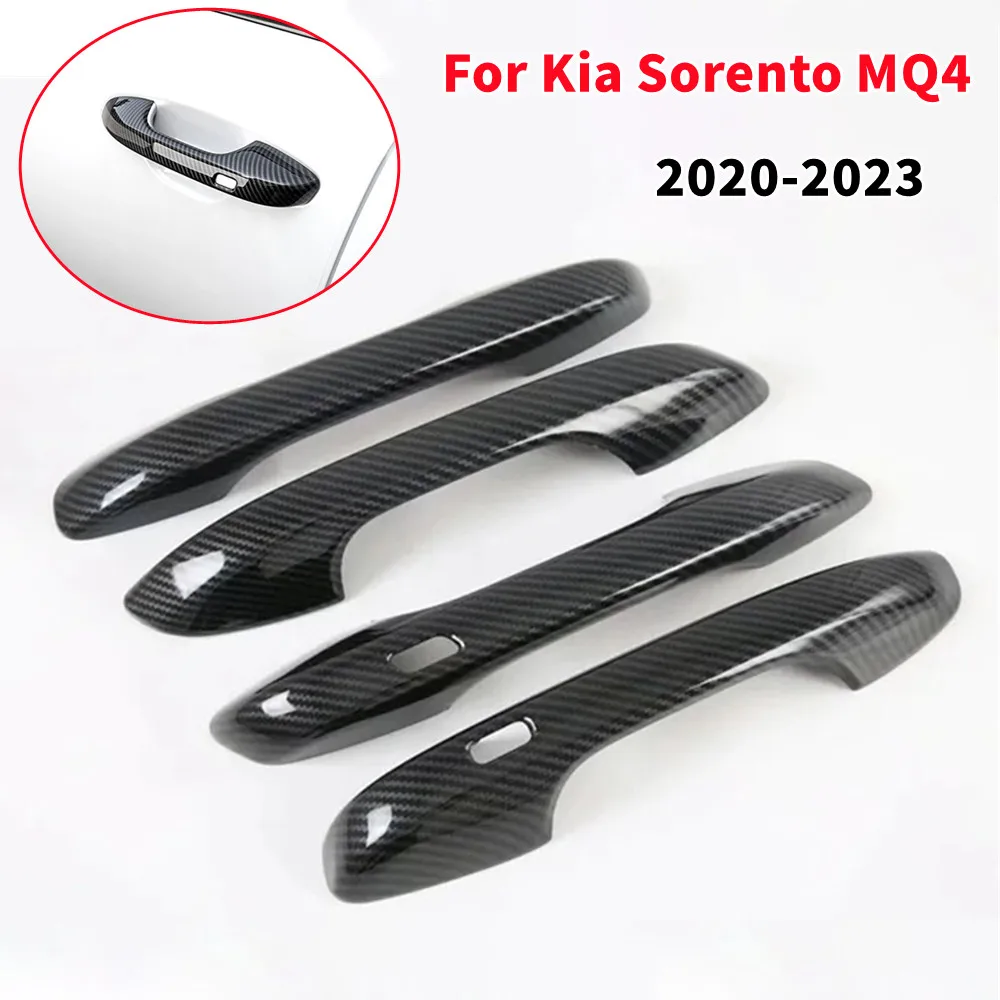 1 Set For Kia Sorento MQ4 2020-2023 Exterior Door Handle Frame Cover Trim ABS Protective Sticker Accessories
