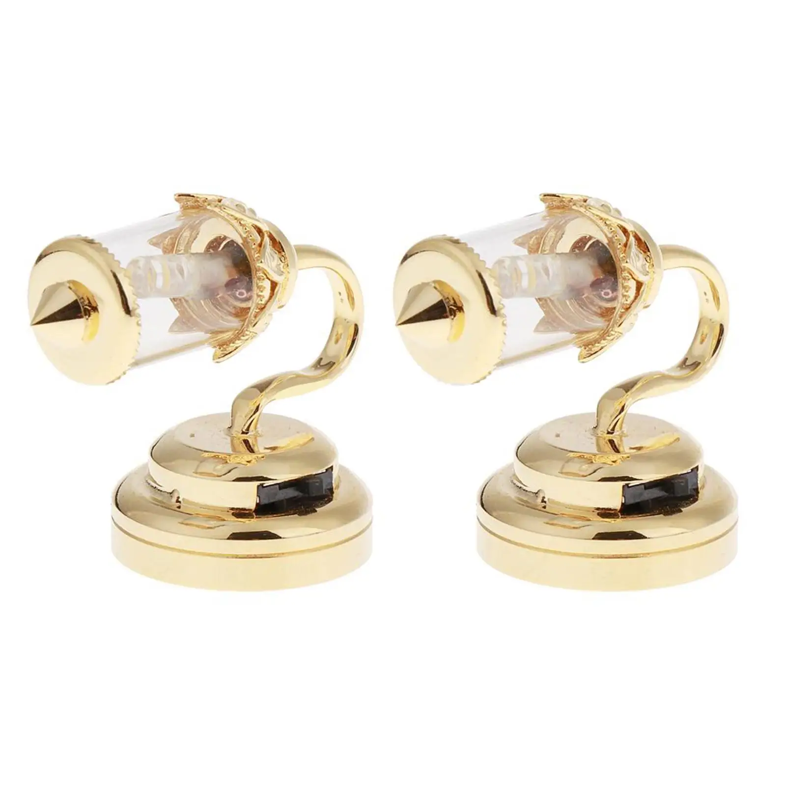 

1:12 Scale LED Battery Operated Dollhouse Wall Sconce Light with Shade, Golden