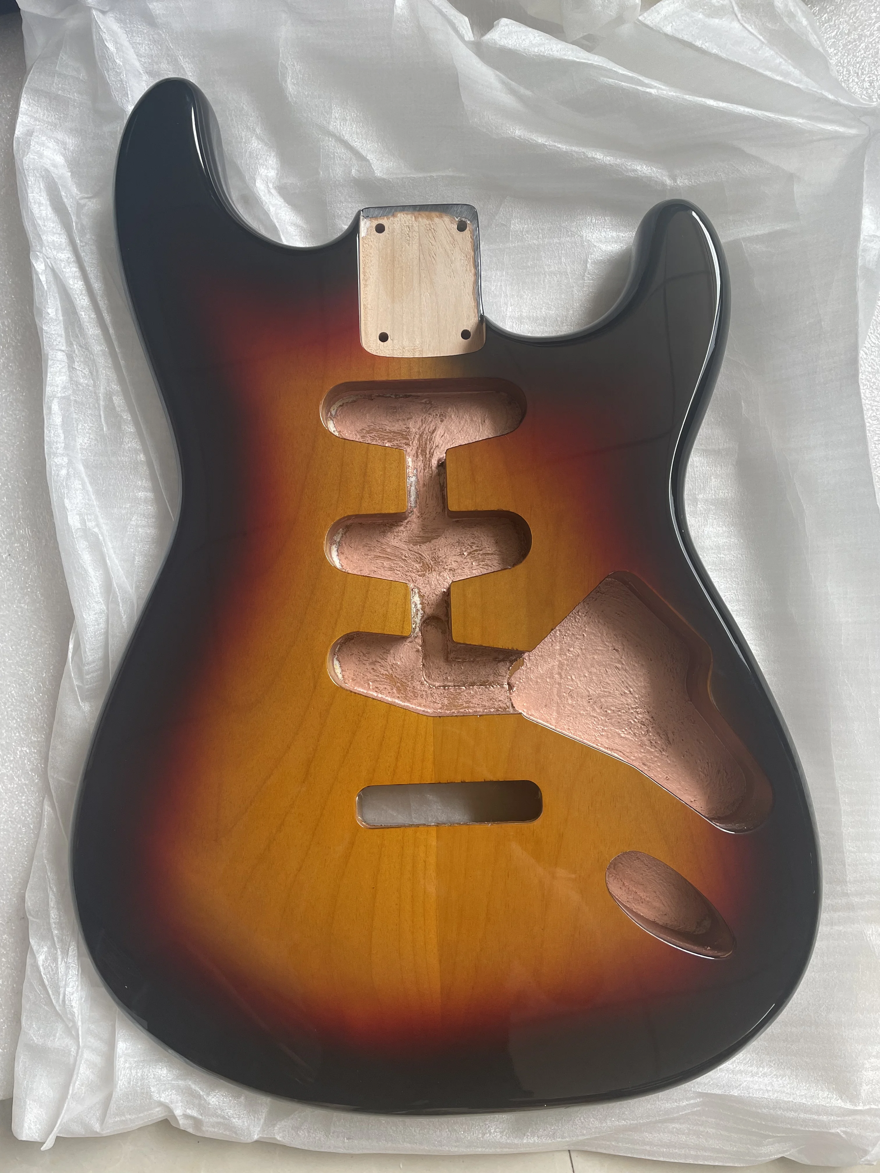 Alder Guitar Body Gloss Finished Sunset SSS Electric Guitar, DIY Replacement Part Accessory, 5.56cm Heel, High Quality