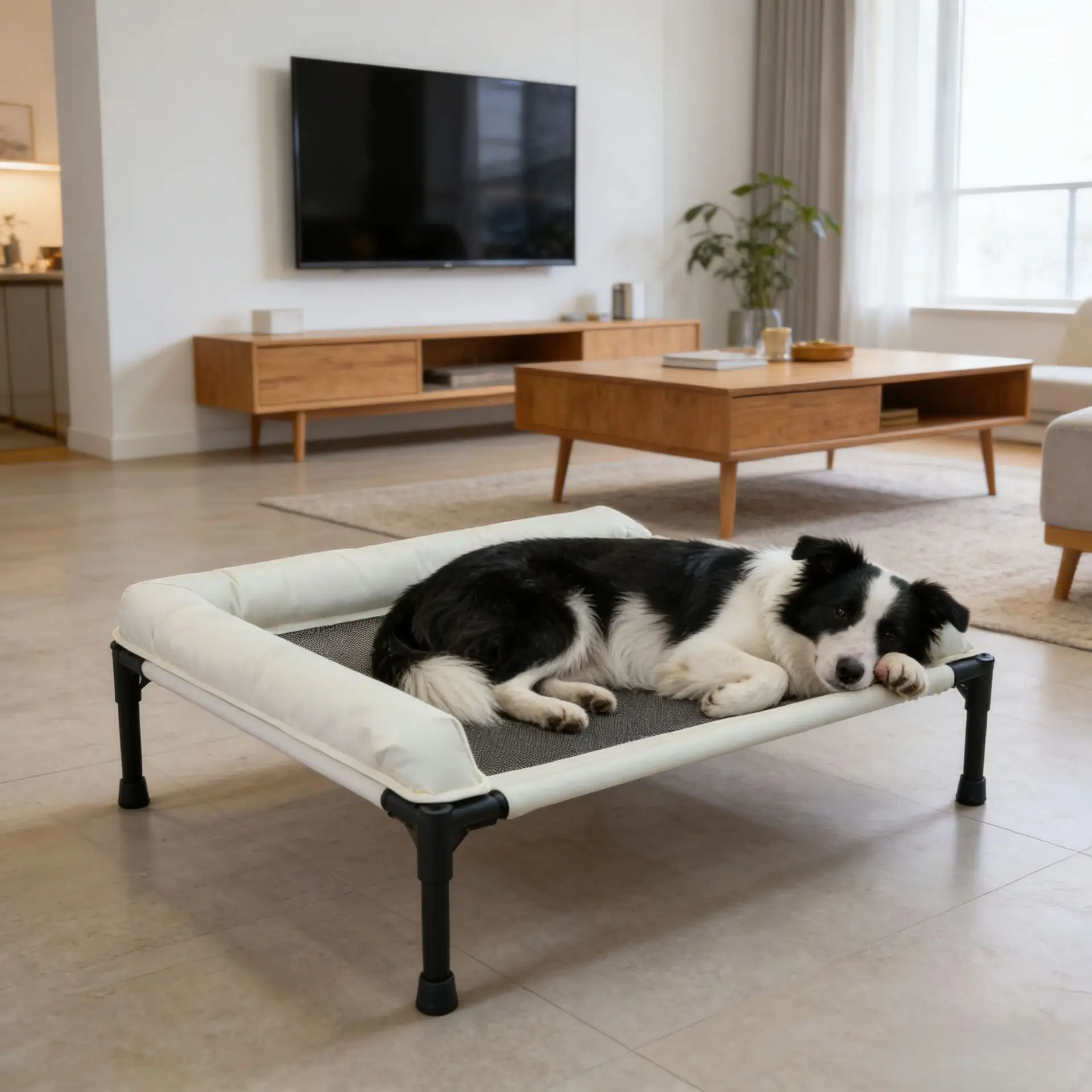 New pet bed, moisture-proof breathable net, pet ground bed, removable and washable cat and dog camp bed