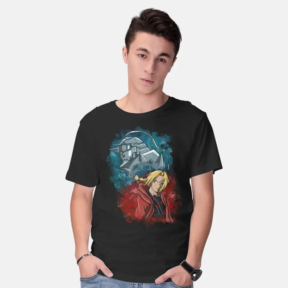 Elric Brothers Ready To Fight Unisex T-shirts for Man Woman Short Summer Tees Casual Cotton Luxury brand Fashion Couple's Cloths