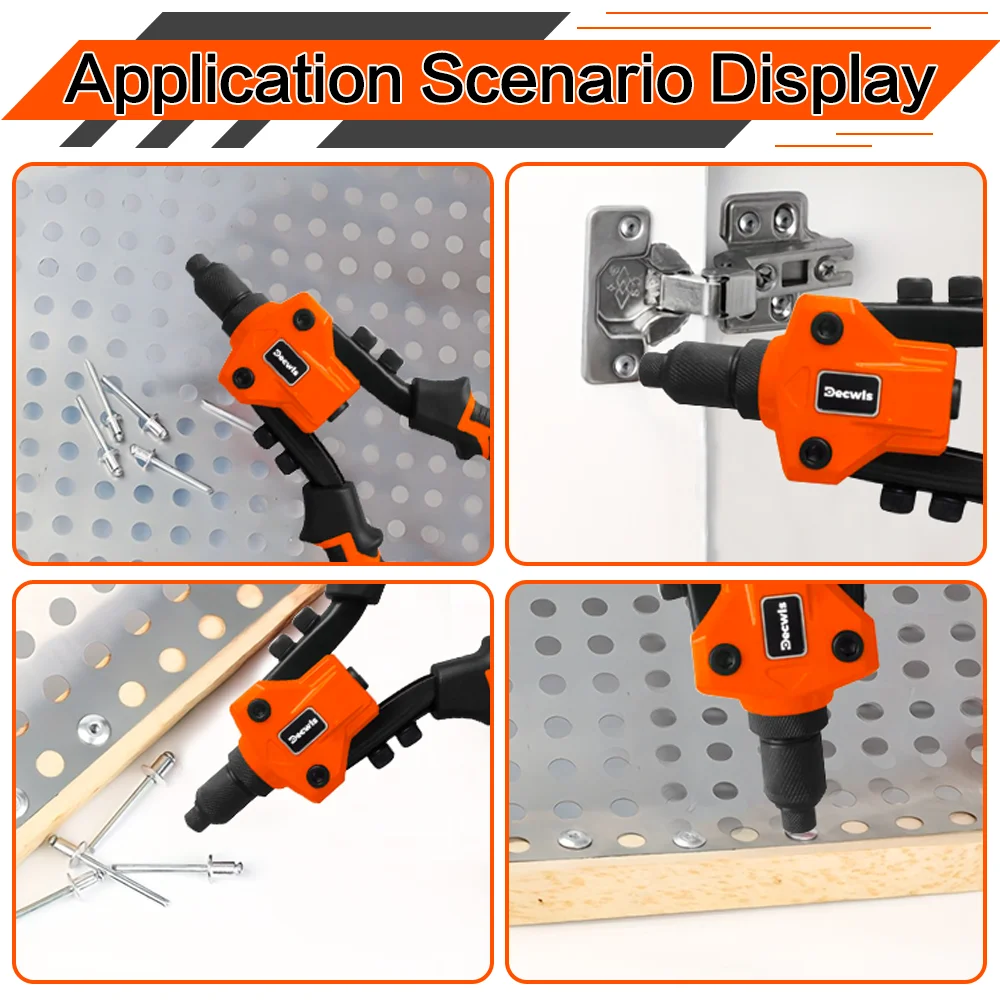 Cordless Rivet Gun Set Manual Heavy Duty Pull Gun High Lever More Labor-saving Durable Material for Carpentry and Metalworking