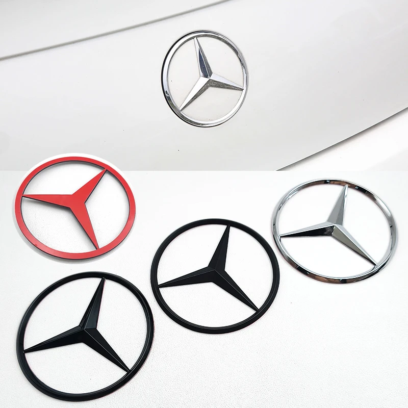 3d ABS Chrome Black Logo Mercedes Emblem Rear Star Badge For Mercedes Benz W203 W204 W205 W206 W212 W213 X253 W167 W166 W247