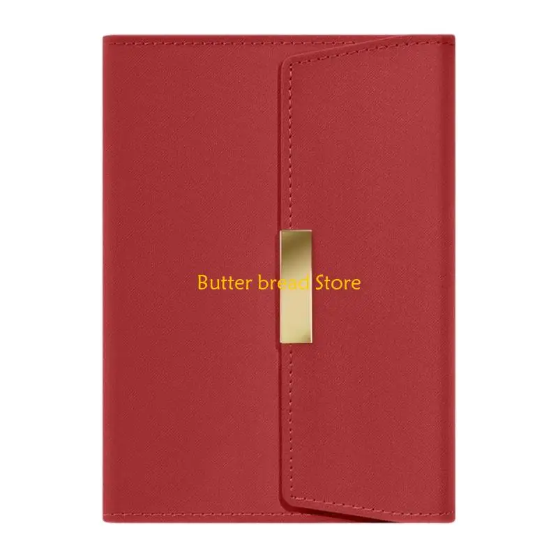 W89C Hardcover PU Leather Notebook 128 Sheets Lined Button Closure Notepads For Note Taking Journaling 21X15CM