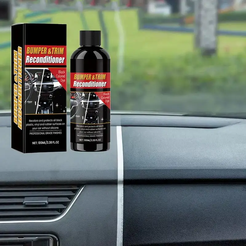 

Car Interior Restore Coating Agent 100ml Auto Detailing Scratch Repair Agent Car Black Parts Refurbisher For Dashboard Cleaning