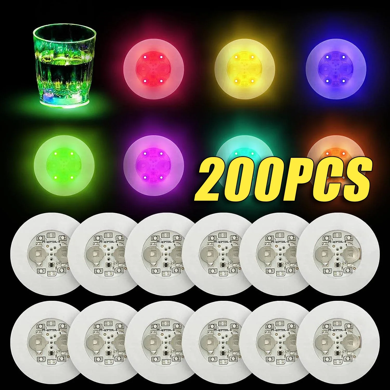 Barra luminosa colorida, pegatina para botella de vino para fiesta de boda, iluminación luminosa, pegatina para botella de vino, luz LED para posavasos