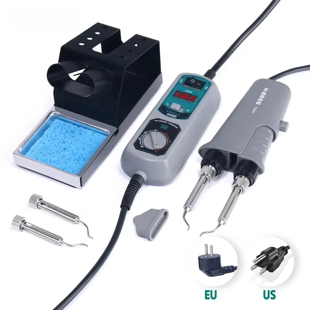 110V/220V YIHUA 938D Portable Hot Tweezers Mini Soldering Station Hot Tweezer for BGA SMD Repairing EU/US/AU PLUG
