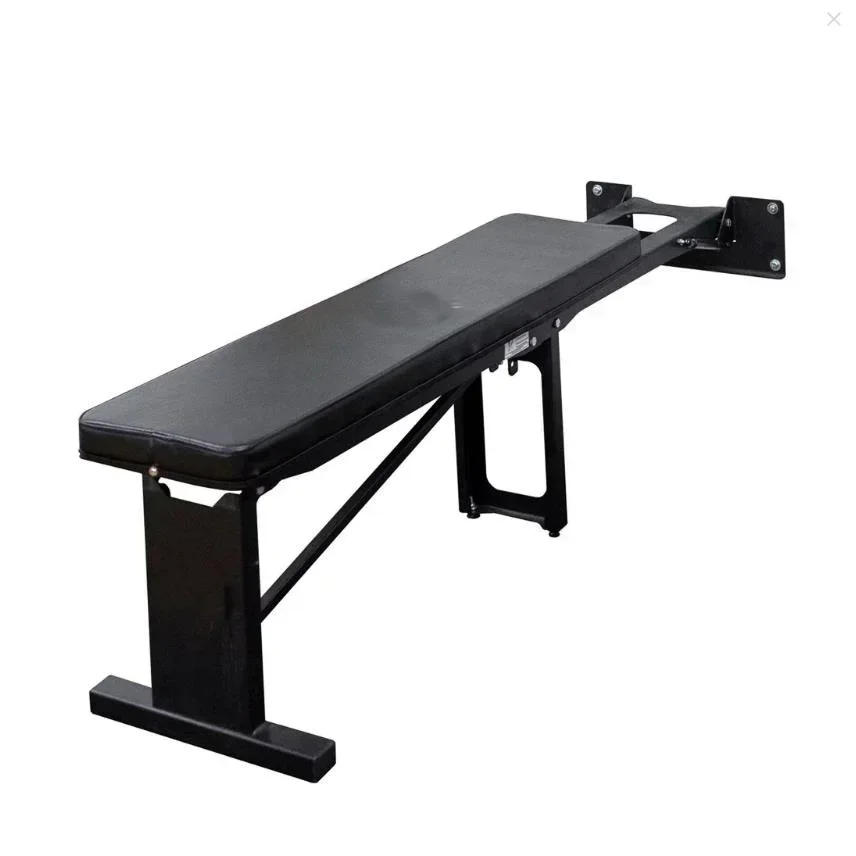 

Gym and Home Use Fitness Equipment Wall Mounted Folding Power Squat Rack with Multi-grip Bar