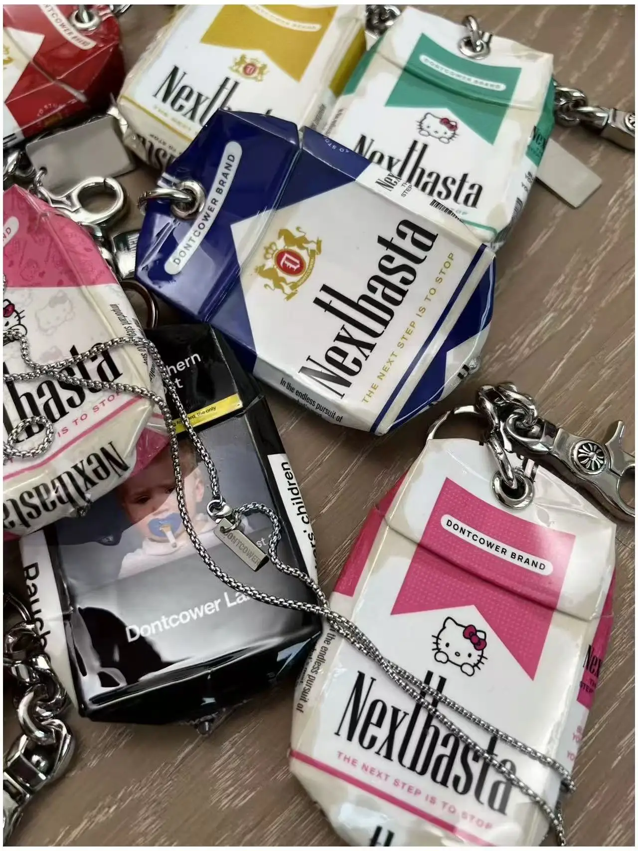 Creative handmade coating antique craftsmanship empty cigarette box hanging accessories necklaces bag pendants waist accessories