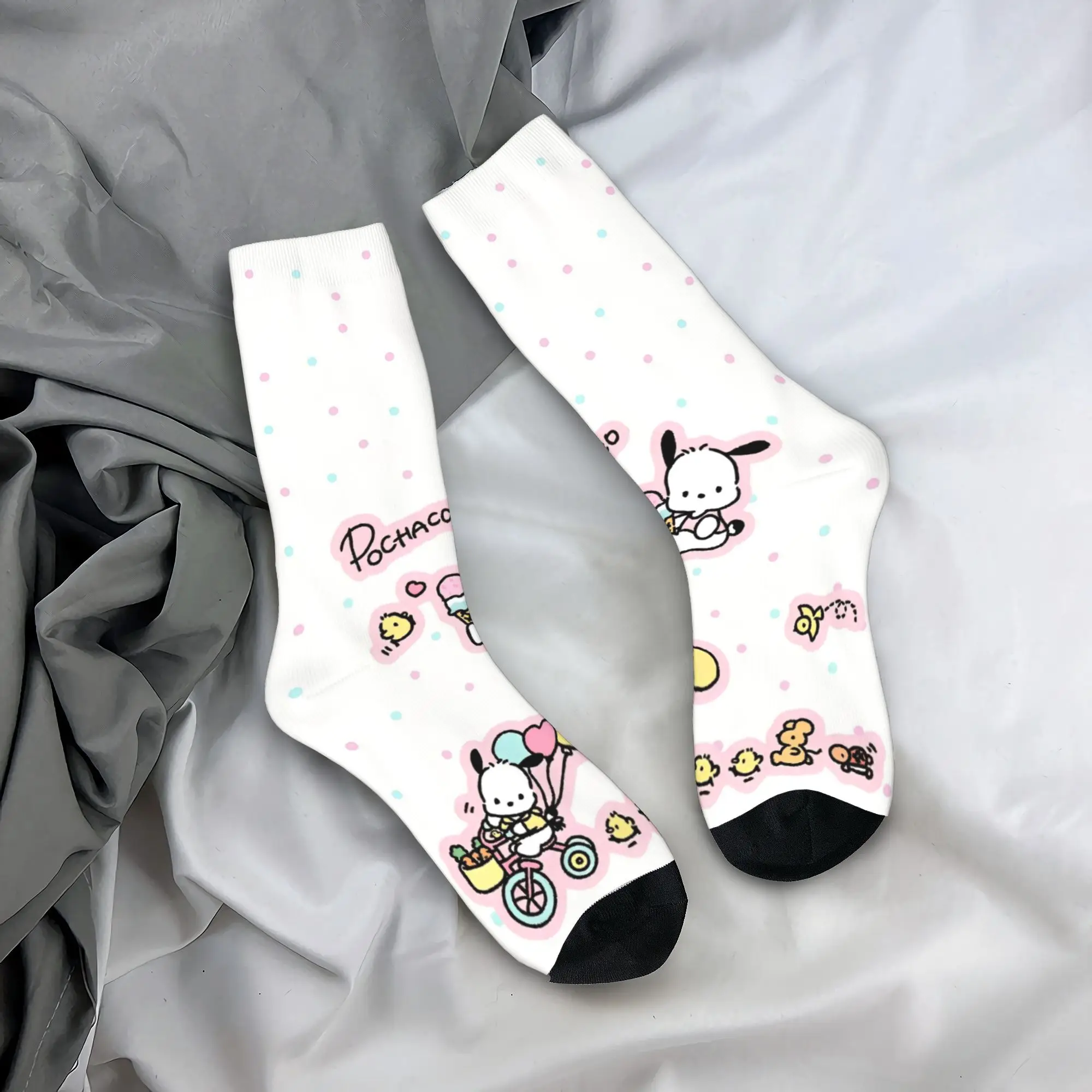 Happy Funny Men's Socks Casual Pochacco Cute Dog Logo Sock Polyester  Graphic Women's Stockings Spring Summer Autumn Winter