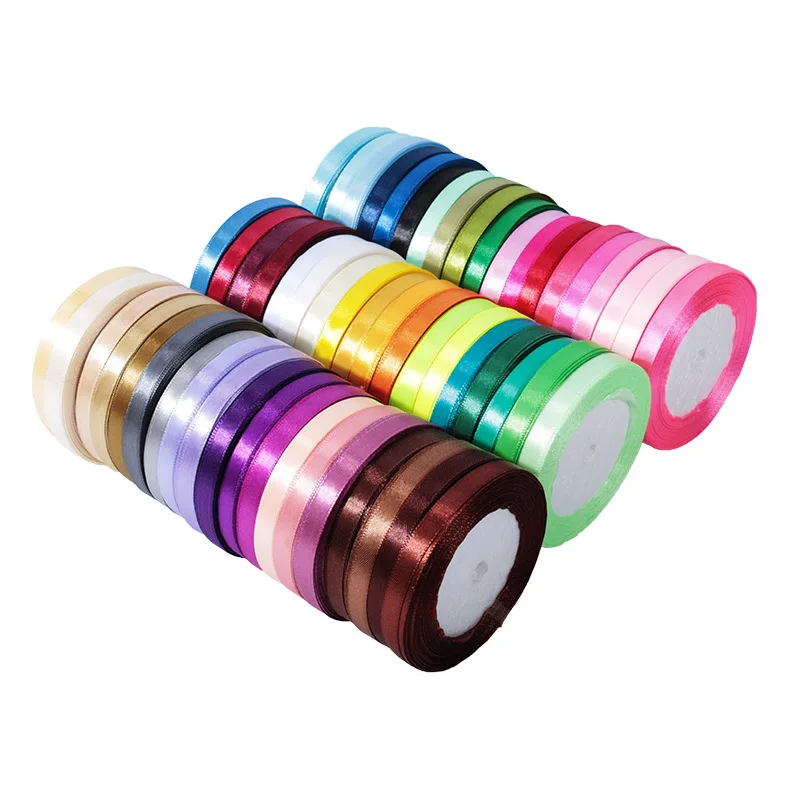 25Yards/Roll Wedding Gift Wrapping Ribbons Bow for DIY Crafts 50mm Polyester Satin Ribbons Christmas Home Decor Accessories Tape