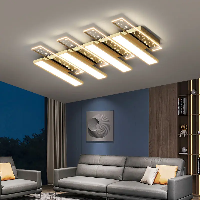 REVEN black Modern Nordic Chandelier Dimmable Fishbone Design Stars Ceiling Light with Glass Hardware