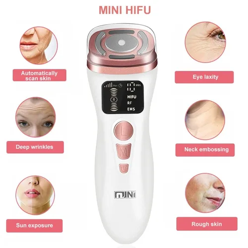 Imagen 2 del producto 2025 Mini HIFU 2. a generación Original EMS RF rejuvenecimiento ultrasónico apretar terapia de elevación cuidado Facial de la piel LED antiarrugas