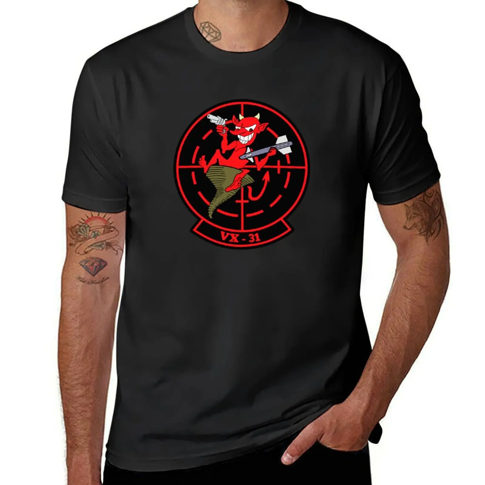 USN - VX-31 - Air Test and Evaluation Squadron - The Dust Devils Clean Style T-Shirt Short sleeve tee men workout shirt