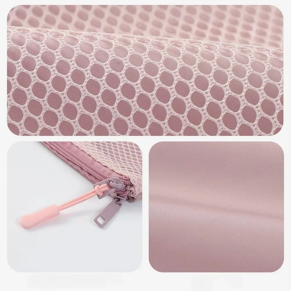 Versatile Double Zipper Mesh Organizer Pouch Polyester Multi-size Storage Pouch Dual-Layer Cable Organizer Bag Travel