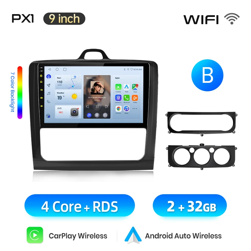 AWESAFE Draadloze CarPlay Android Auto Radio voor Ford Focus 2 3 Mk2 Mk3 2004 2005-2011 Auto Intelligent Systemen RDS GPS FM BT SWC
