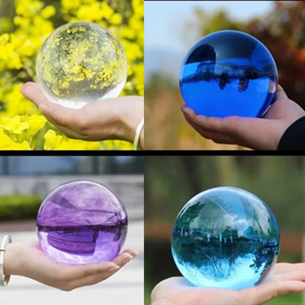 

80mm K9 Crystal Ball Glass Decorative Sphere Lensball Photography Gazing Divination Feng Shui Fortune Telling Ball Home Decor