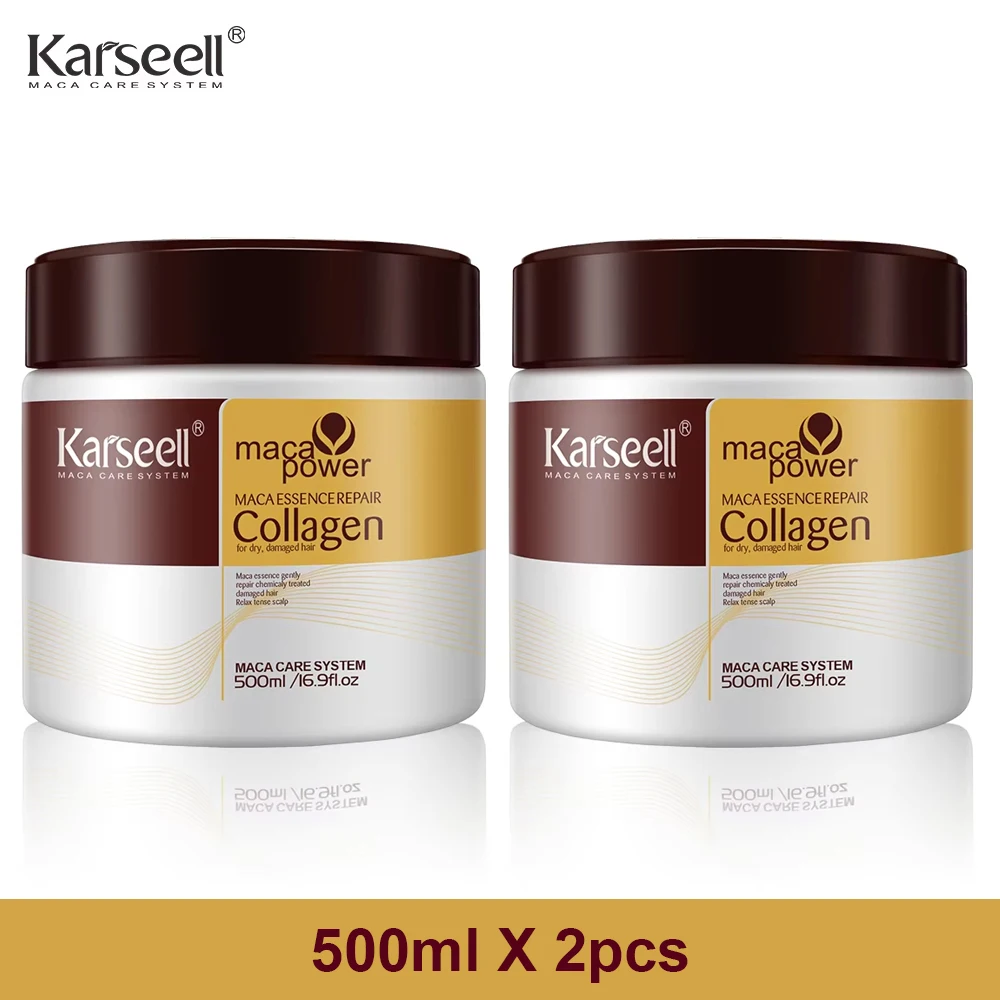 Karseell 2pcs Collagen Hair Treatment Deep Repair Conditioning Argan Oil  Hair Mask Essence for Dry Damaged Hair All Hair Type