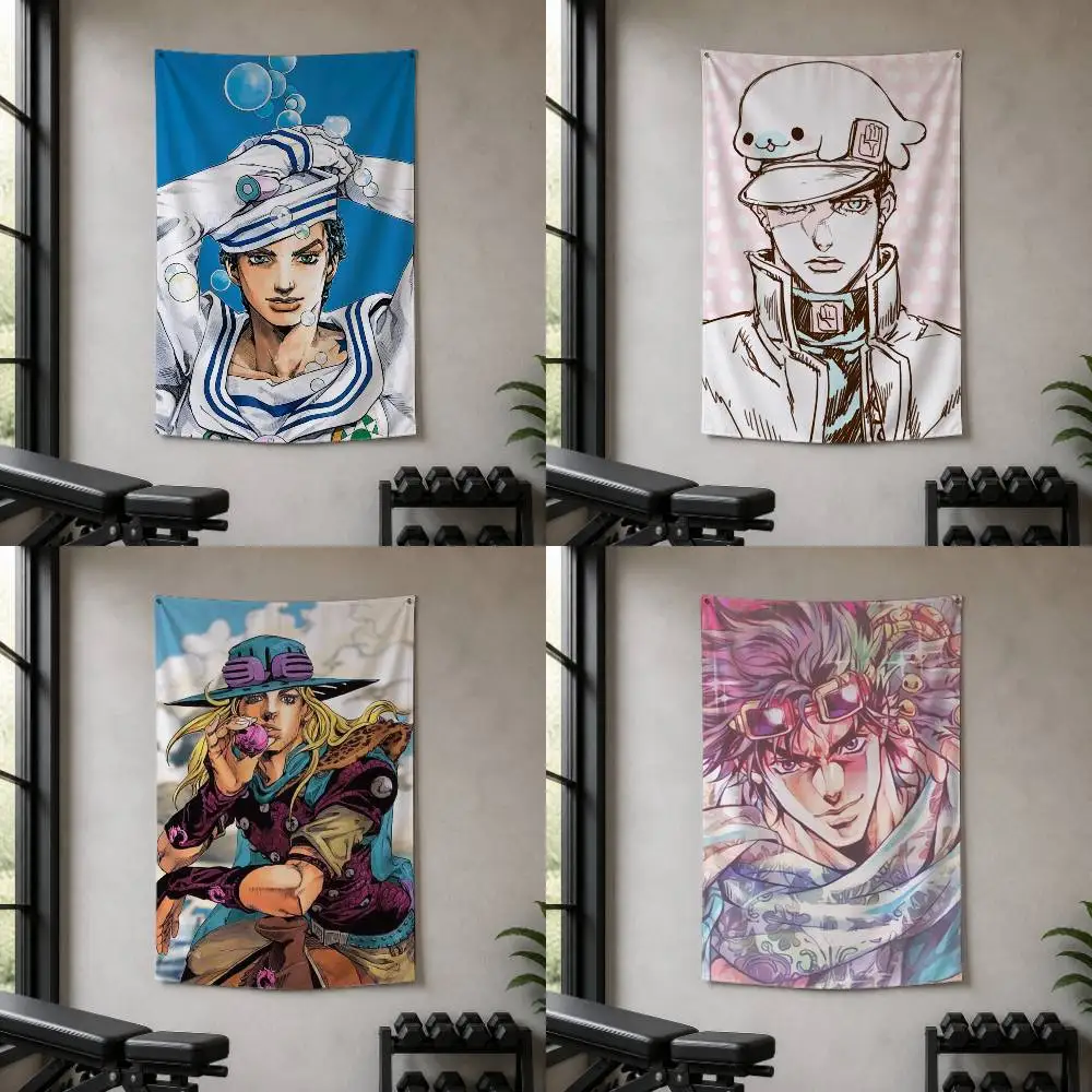 JoJo's Bizarre Adventure Decorative Hanging Flag with Grommets for Garage Bedroom Dorm Wall Decor