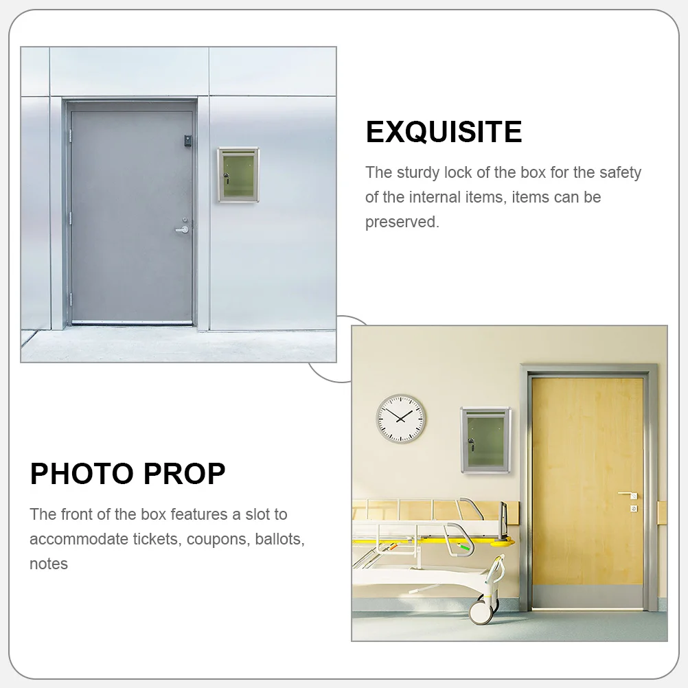 

2pcs Transparent Mailbox Wall Mounted Security Aluminum Alloy Classroom Apartment Office Sturdy Lightweight Multi-functional