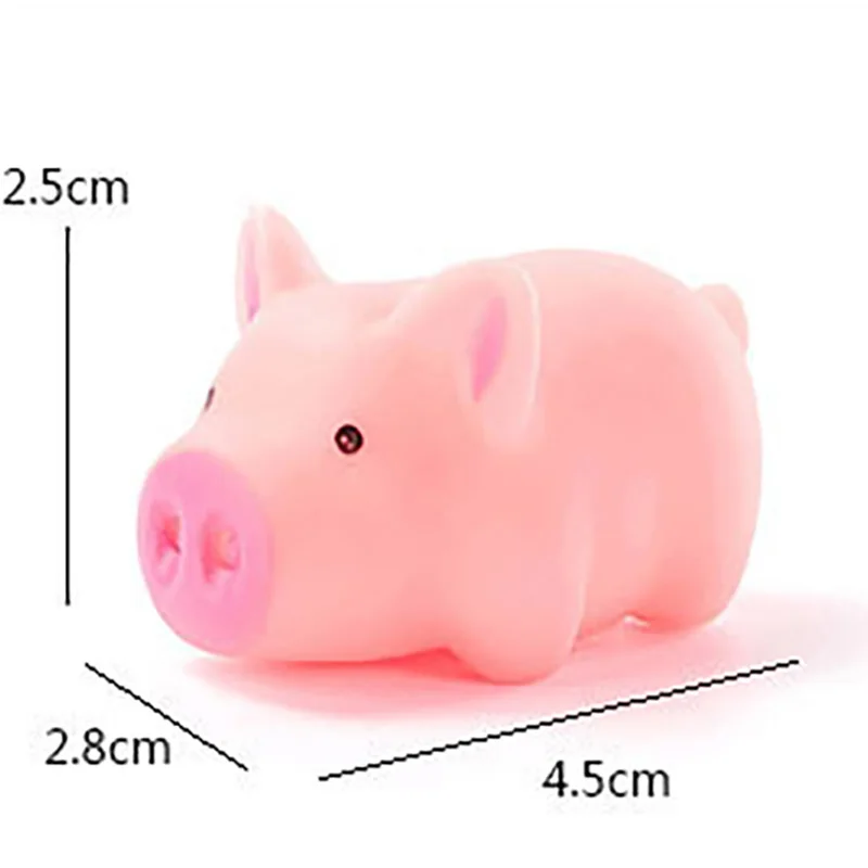 5pcs/lot 5cm Cute Pig Toys Pink Screaming Rubber Pig Action Figure Toys Voice Toys Gift Pet Squeak Chew Gift