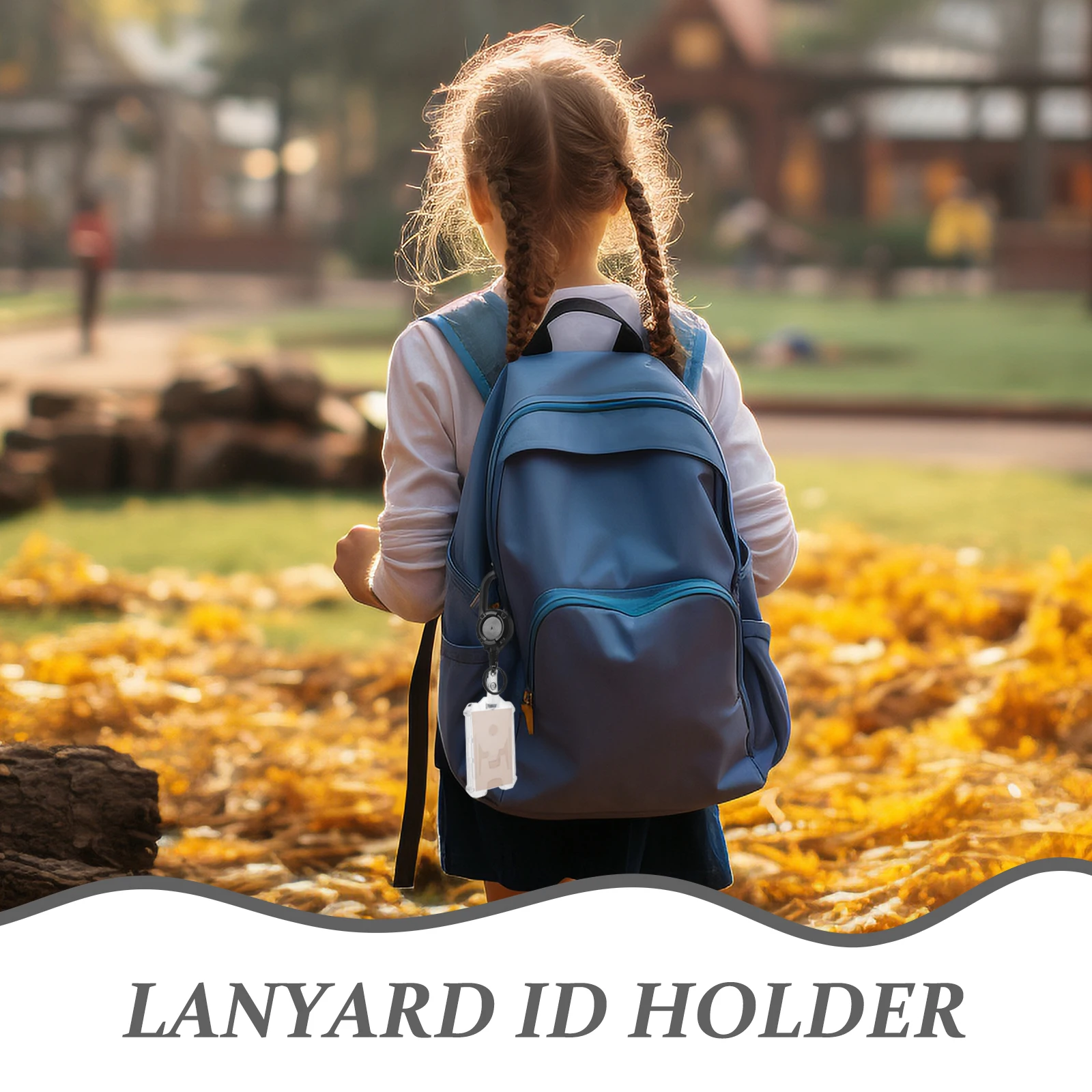 

1 set ID Badge Holder Protective Sleeve ABS PC Card Case for Office School Nurse Name ID Holders Vertical Lanyard