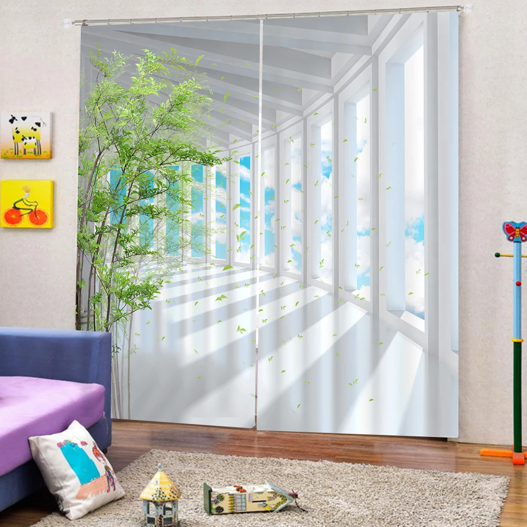 

Custom any size Bedroom living room windproof thickening blackout fabric tunnel curtains expansion space