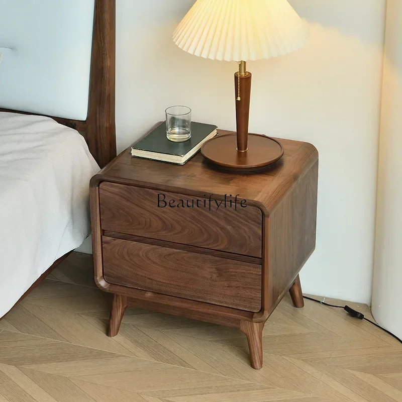 

FG26*North American black walnut solid wood simple North American bedside table