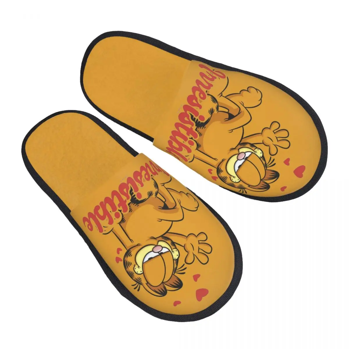 

Зимние хлопковые домашние тапочки Lovely Garfields Cat, домашние мягкие тапочки из пены с эффектом памяти, противоскользящие