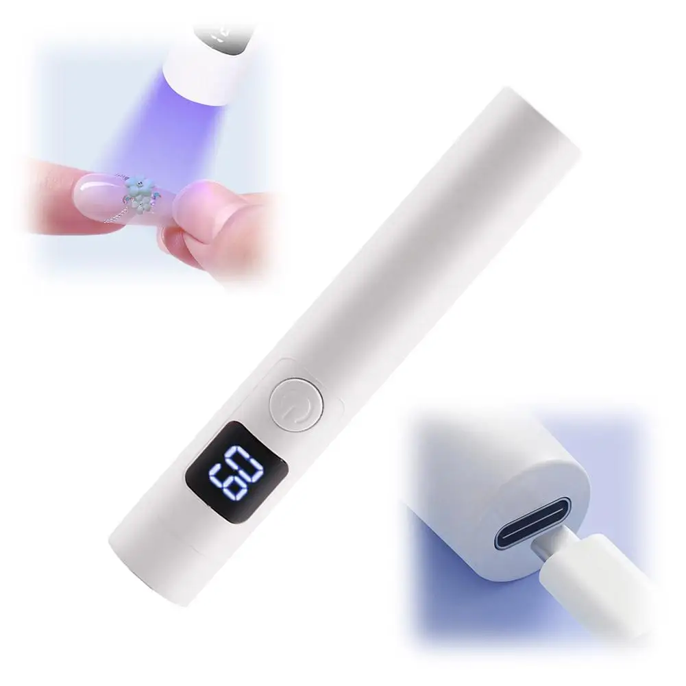 

Handheld Cordless UV Nail Lamp with LCD Display, Portable Rechargeable Mini UV Light for Gel Nails,Rhinestone Glue & Liner Gel