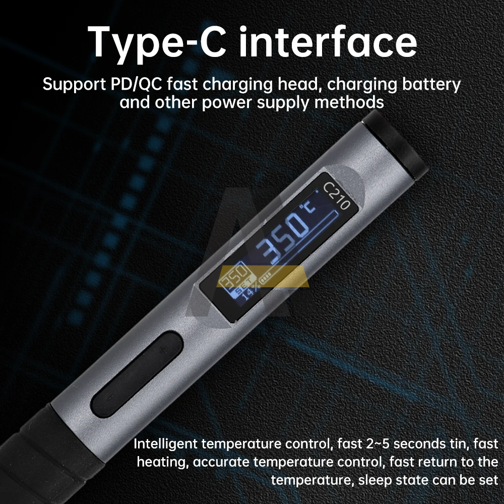 Penna per saldatore elettrico intelligente da 100W tipo-c penna per saldatura portatile digitale intelligente a temperatura costante regolabile