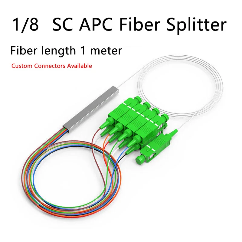 Rozdzielacz światłowodowy 1x2 1x4 1x8 1x1 6 stalowa rurka Mini bezblokowy FTTH SM Singlemode PLC Splitter optyczny szybkie złącze APC