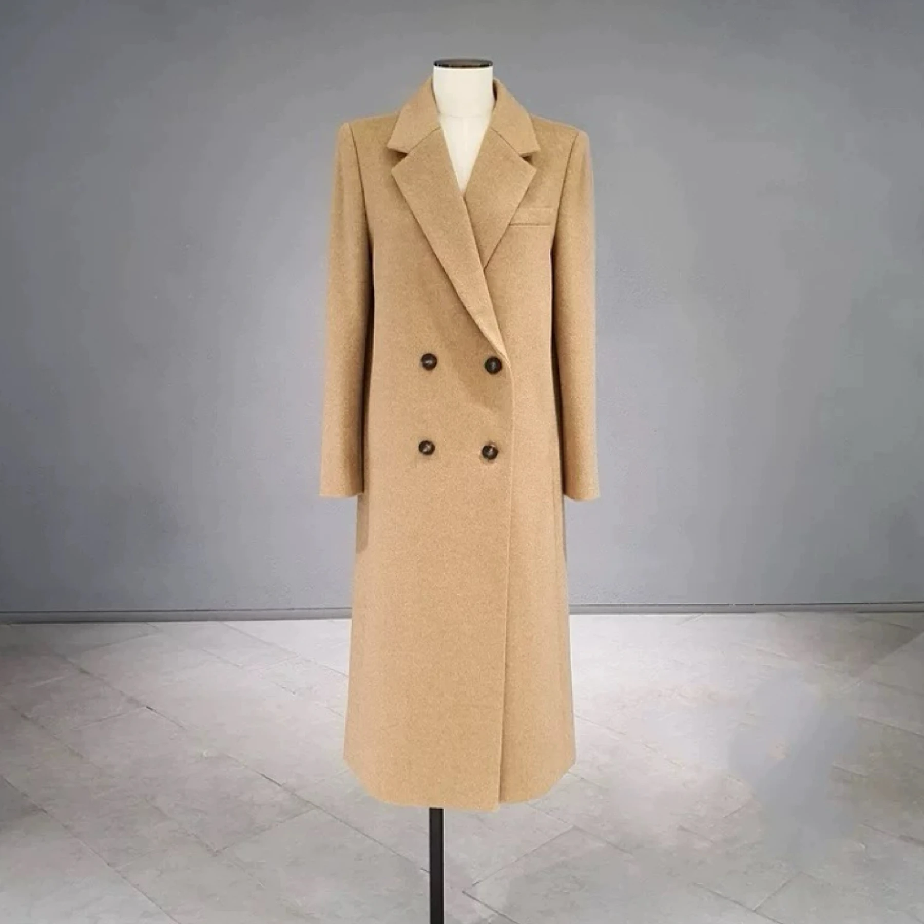 

Лимонный сыр MIC25, зимнее модное шерстяное пальто, длинный костюм с воротником, универсальная верхняя одежда для поездок на работу, женский трикотаж премиум-класса