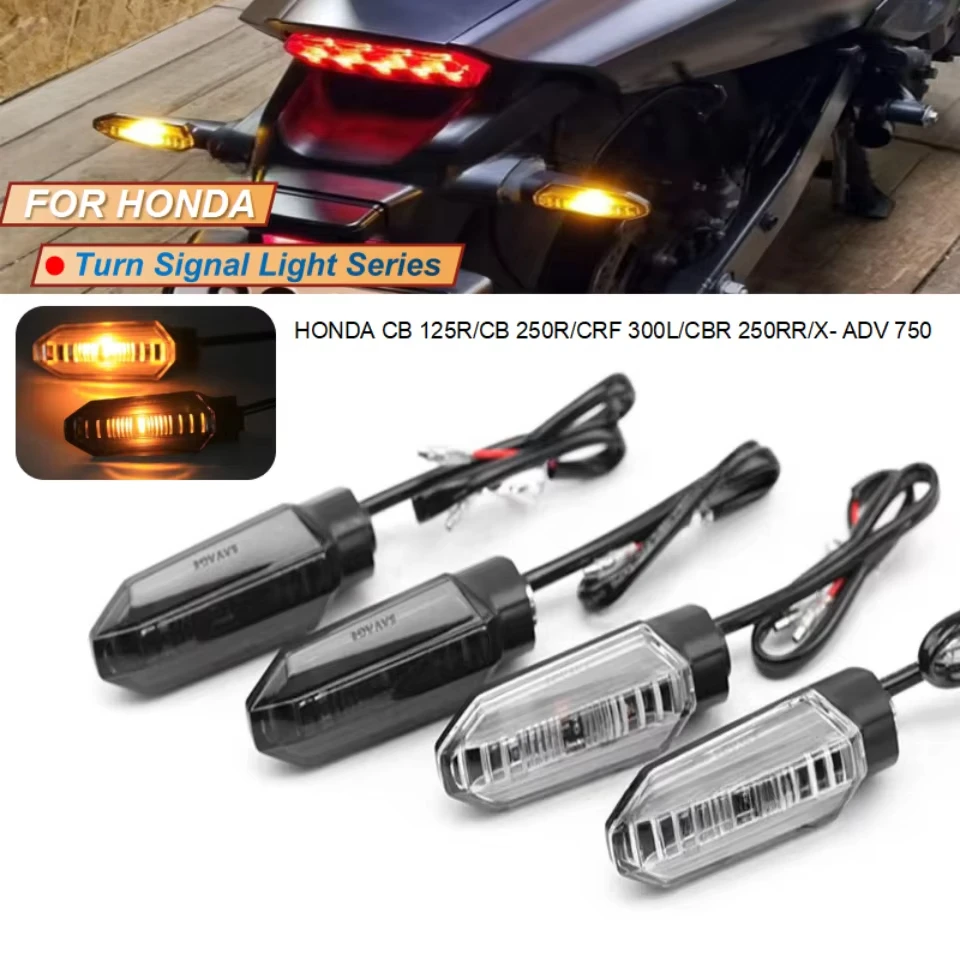 

LED Flashing Turn Signal Light For HONDA CB500X CB500F CBR CB 650F NC750 CBR500R MSX 125 Grom CRF250L CRF300L Motorcycle Flasher