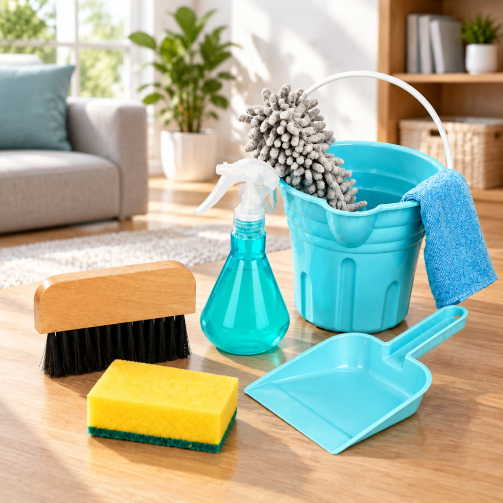 Children's Pretend Cleaning Tool Kit Interactive Pretend Housecleaning Tool Set with Duster for Preschoolers