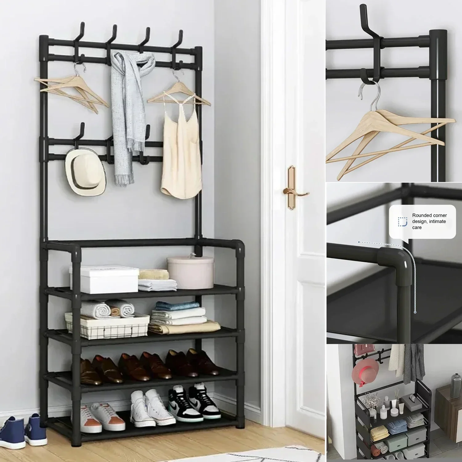 

2 in 1 Shoe Multi-ayer Rack DIY Organizer Clothes Storage Load-bearing Organizer Hat Hanger shoe shelves closet organizer 슬리퍼