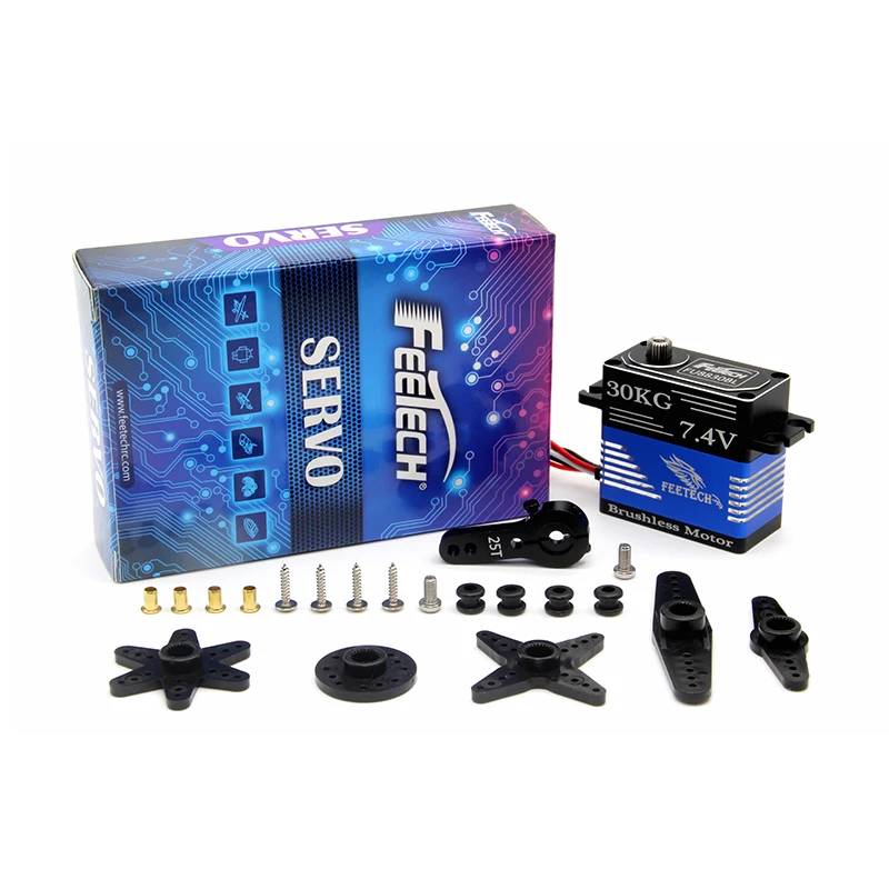 Feetech 30KG CAN Bus UAVCAN Servo UART-CAN Bus PWM Full Metal Brushless Programável Servo Digital para Aviões RC Helicópteros