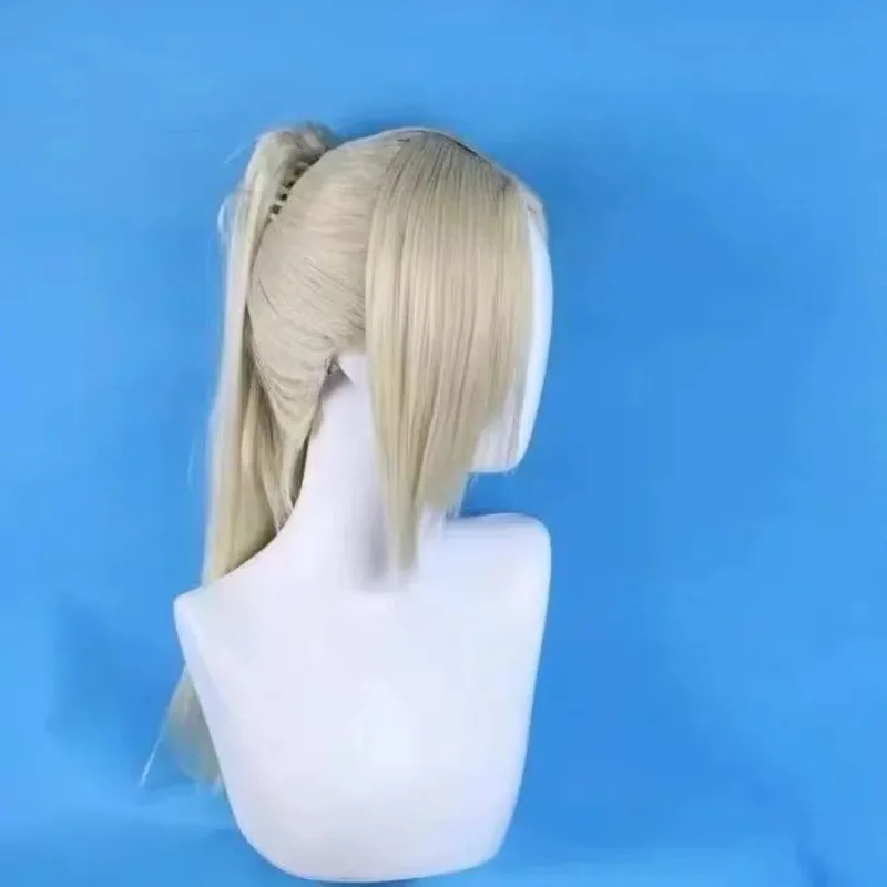 Wiwiwi 123HOKAGE NINJA Yamanaka Ino تأثيري الاصطناعية شعر مستعار طويل مستقيم مع كليب ذيل حصان أنيمي Coser لطيف فتاة عالية الجودة #2