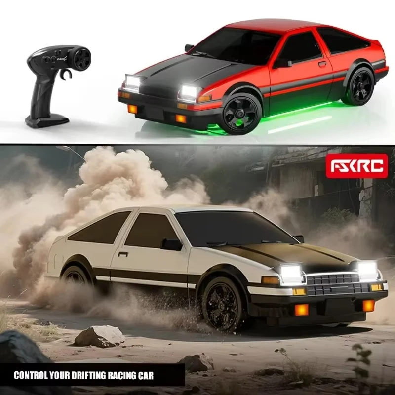 ドリフトRCカー 4x4 ハッチバック おもちゃ 1:18 AE86 レーシングカーモデル ジャイロEPSシミュレーション搭載 翻転ランプデザイン 子供向け誕生日プレゼント