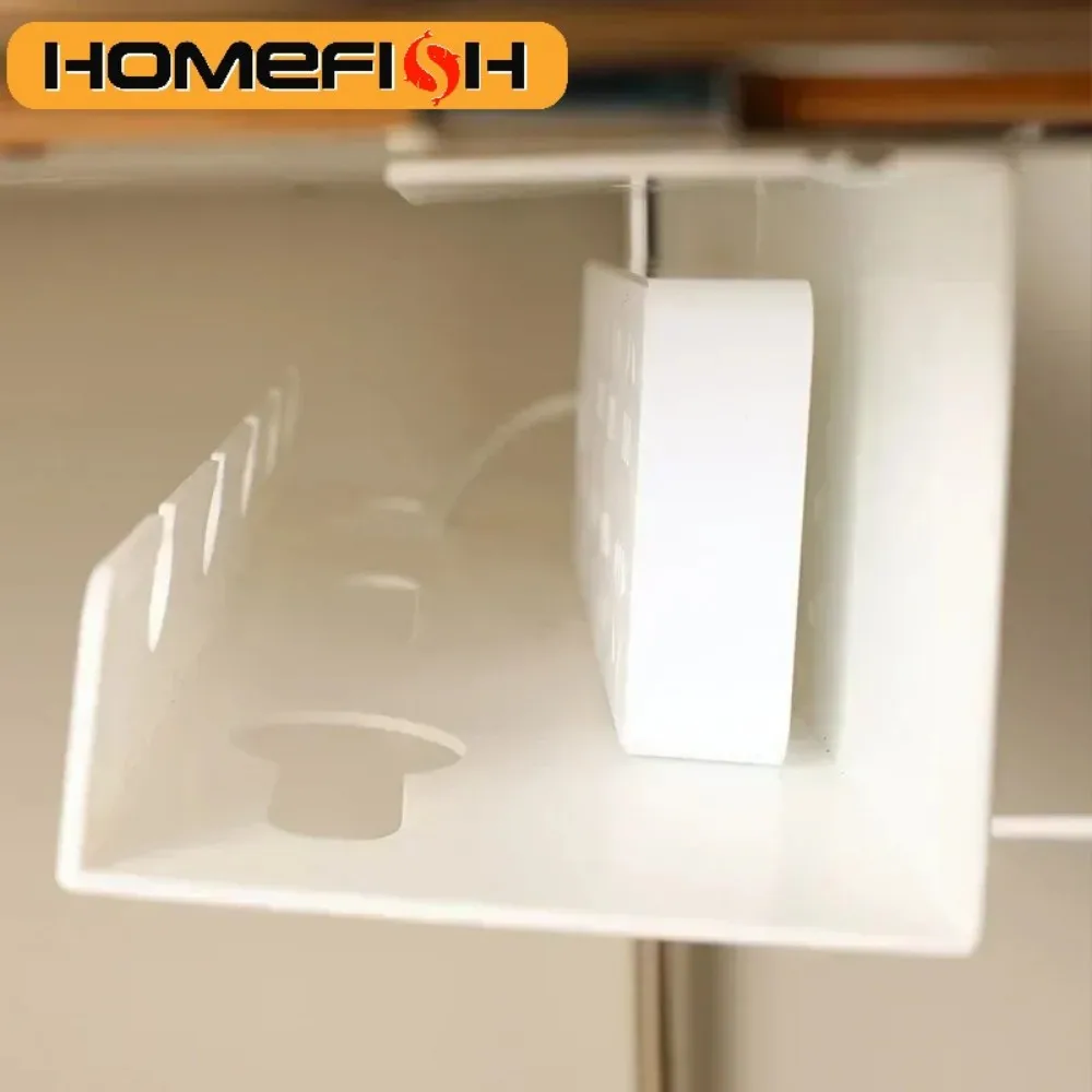 Under-Desk Cable Management Tray With Clips Featuring a Power Socket Cable Organiser No Drilling Required  Sturdy and Durable Sp